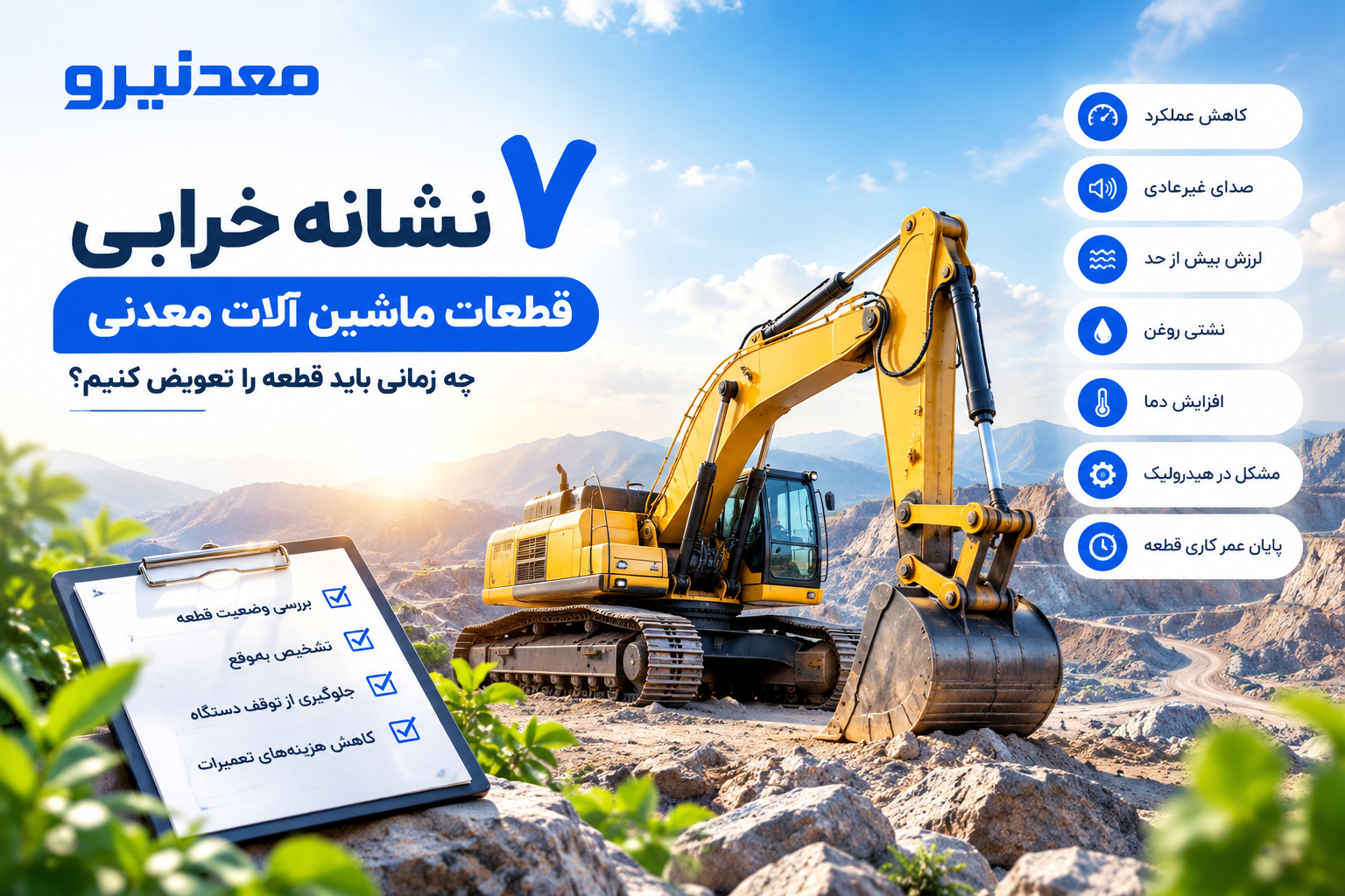 ۷ نشانه خرابی قطعات ماشین آلات معدنی؛ چه زمانی باید قطعه را تعویض کنیم؟